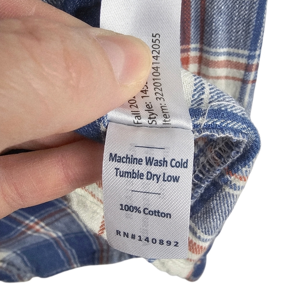 Marine Layer Plaid Flannel Men's Shirt Long Sleeve Button Up M/L - Picture 8 of 8